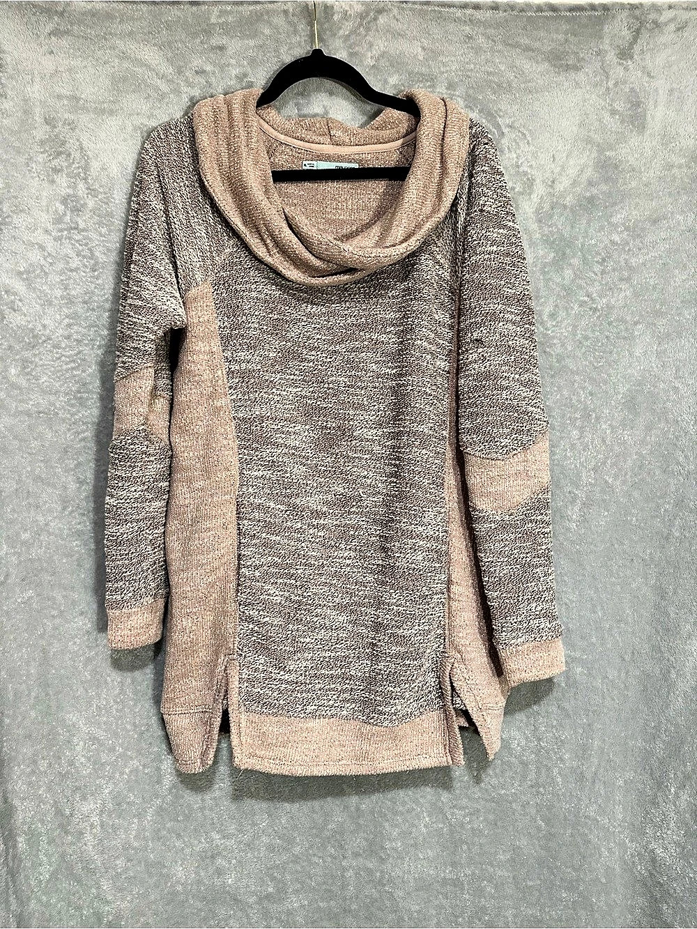 Maurices Color Block Cowl Neck Sweater Brown & Pink XL